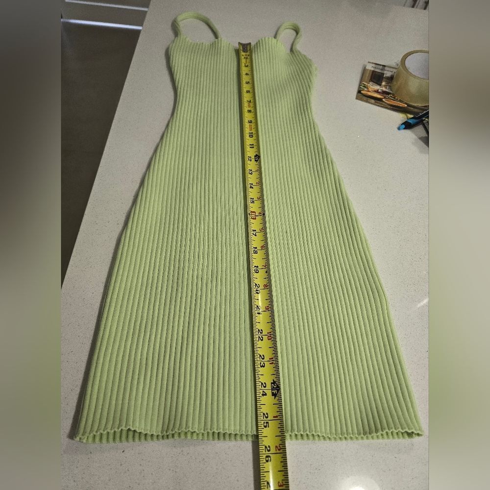 Zara Light Green Ribbed Mini Dress - Picture 10 of 12